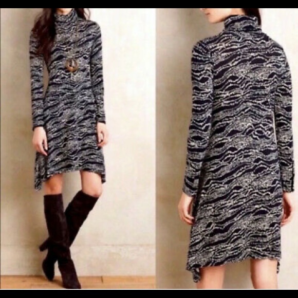 Anthropologie size large Maeve turtleneck swing dress - Picture 1 of 6
